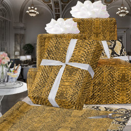 Papel De Presente Gold Viper Snakeskin