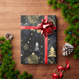 Papel De Presente Golden Noir Christmas