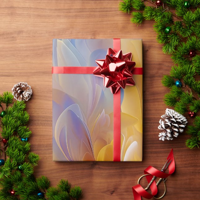 Papel De Presente Golden Symphony of Blooming Abstract Petals (Presente de Natal)