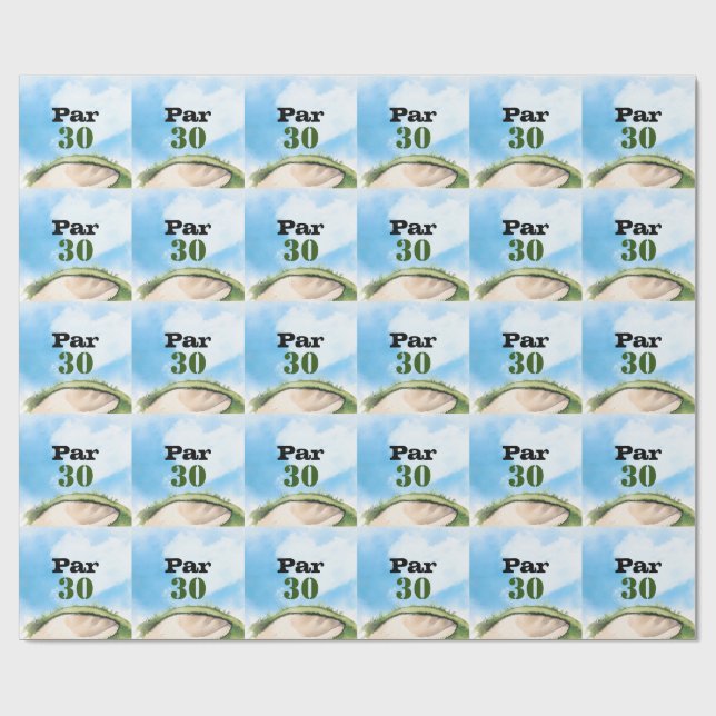 Papel De Presente Golf 30th Birthday Par tee thirty party   (Aberto)