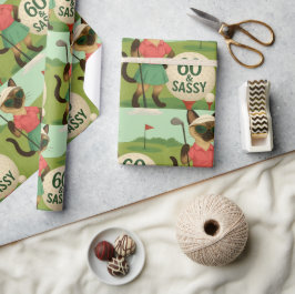 Papel De Presente Golf 60º aniversário para Golfe