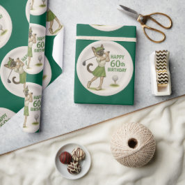 Papel De Presente Golf 60º aniversário para Golfe