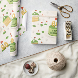 Papel De Presente Golf 60º aniversário para Golfe