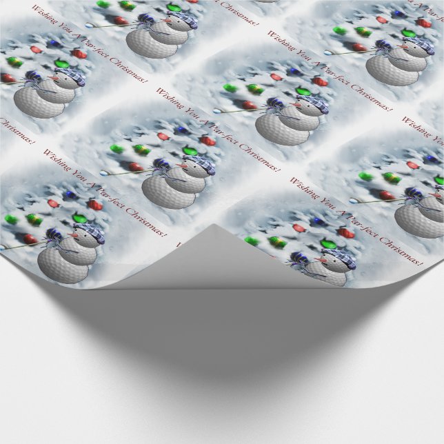 Papel De Presente Golf Ball Snowman Natal (Ponta)
