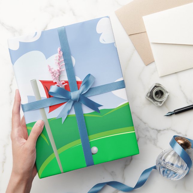 Papel De Presente Golf Course Green Wrapping Paper (Criador carregado)