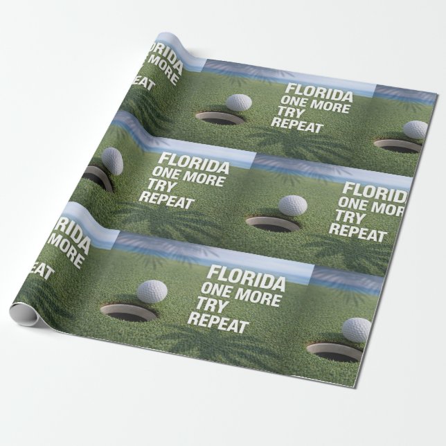 Papel De Presente Golf Flórida temático (Desenrolado)