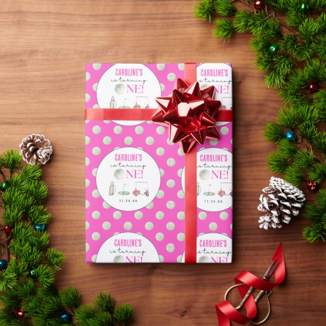 Papel De Presente Golf Girls Primeiro Aniversário (Presente de Natal)