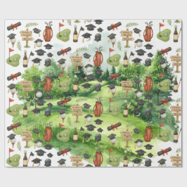 Papel De Presente Golf Graduation themed for Cat Lover Golfer