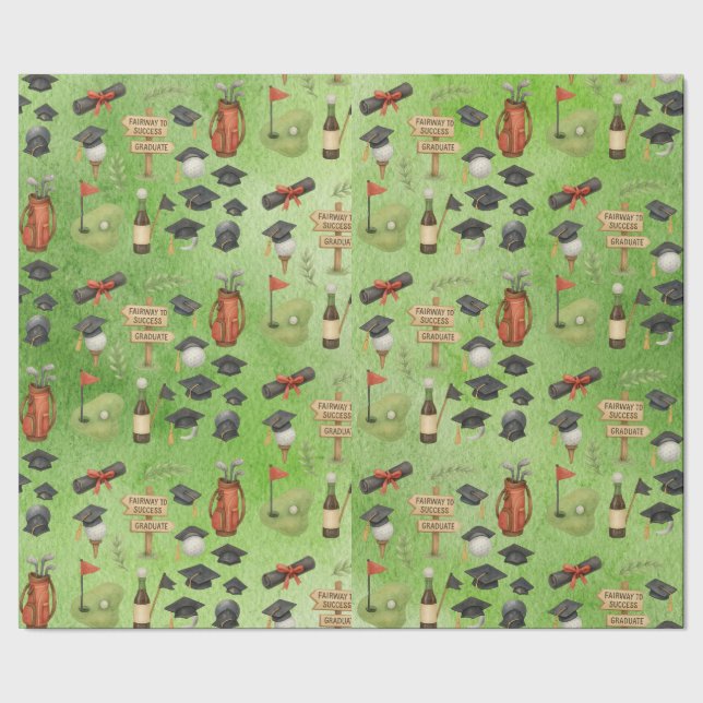 Papel De Presente Golf Graduation themed for Cat Lover Golfer (Barra)