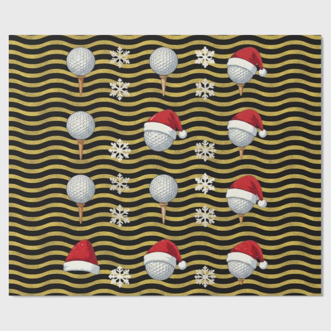 Papel De Presente Golf tema de Natal  (Aberto)