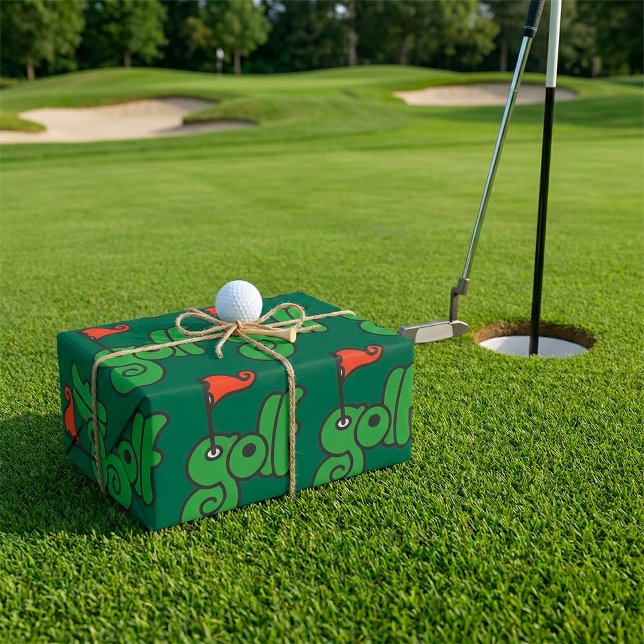 Papel De Presente Golf Wang Verde Vibrante e Vermelho (Criador carregado)