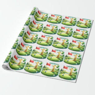 Papel De Presente Golfe 1º aniversário golfista de um ano de idade c