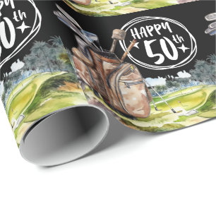 Papel De Presente Golfe 50º Aniversário para golfista