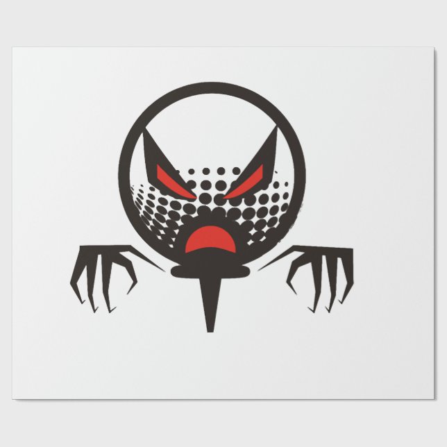 Papel De Presente Golfe Assustador grupo de Halloween cemitério (Aberto)