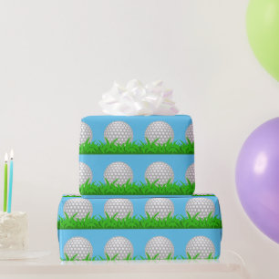Papel De Presente Golfe Ball em Grass