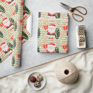 Papel De Presente Golfe do Papai Noel com Presente de Natal para Gol