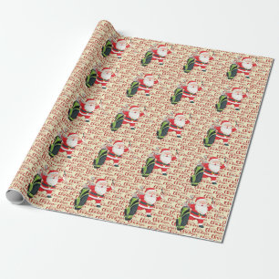 Papel De Presente Golfe do Papai Noel com Presente de Natal para Gol