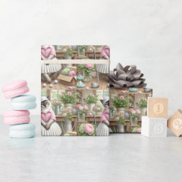 Papel De Presente Golfe dourado temático para amantes de gatos