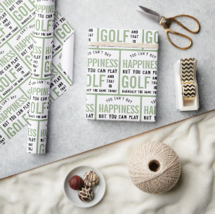 Papel De Presente Golfe é Felicidade Dons de Golfe Engraçado