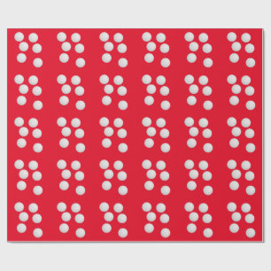 Papel De Presente Golfe Feliz Natal com bola de golfe Papai Noel