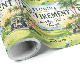 Papel De Presente Golfe Flórida temático com aposentadoria de flamin