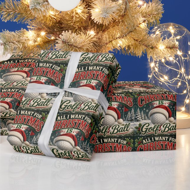 Papel De Presente Golfe tema de Natal para Golfista (Feriados)