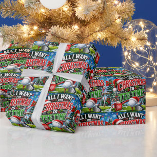 Papel De Presente Golfe tema de Natal para Golfista