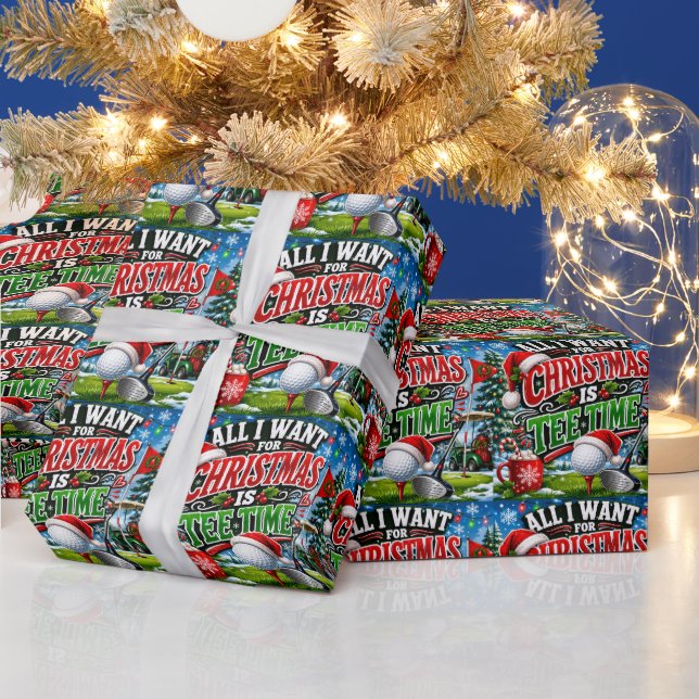 Papel De Presente Golfe tema de Natal para Golfista (Feriados)