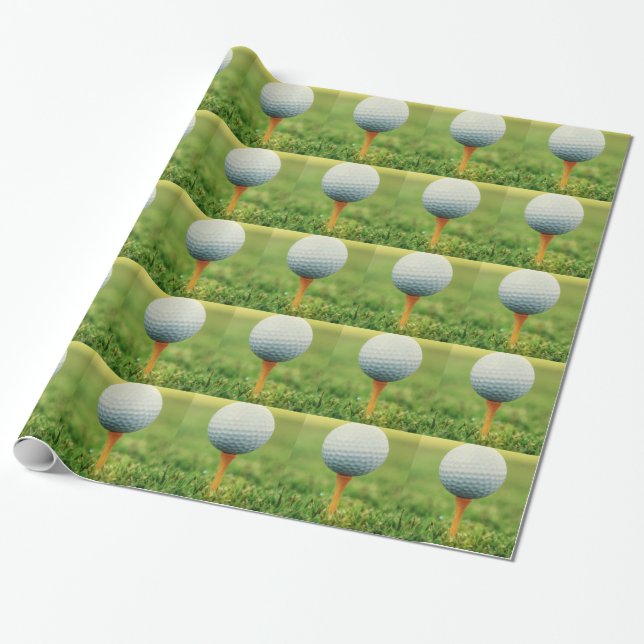 Papel De Presente Golfing - bola de golfe no T (Desenrolado)