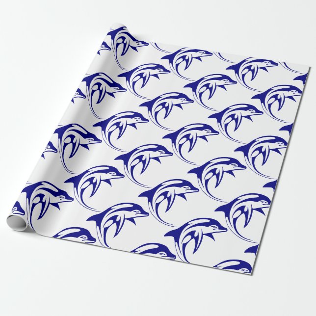 Papel De Presente Golfinho Azul (Desenrolado)