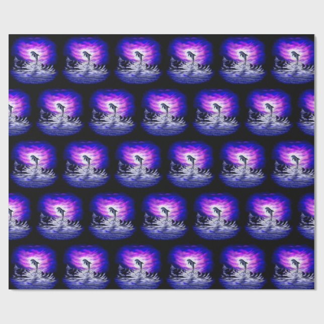 Papel De Presente Golfinho de Lua (Aberto)