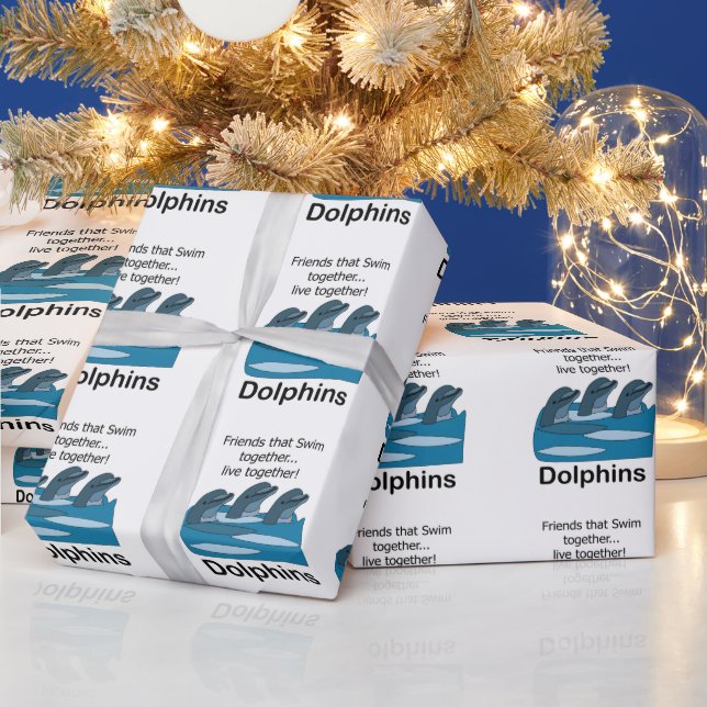 Papel De Presente Golfinho Nadando Junto Amizade (Feriados)
