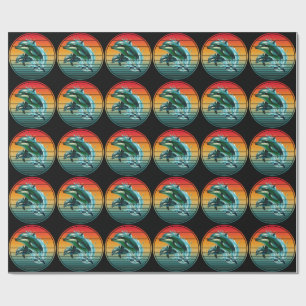 Papel De Presente Golfinhos de Golfinho Vintage Oceano Criatura Mari