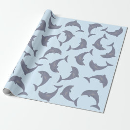 Papel De Presente Golfinhos no padrão do mar