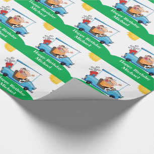 Papel De Presente Golfista Engraçado No Presente Personalizado Do C