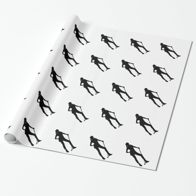 Papel De Presente Golfista Feminina Esporte (Desenrolado)