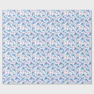 Papel De Presente Golfo Floral de Aquarela