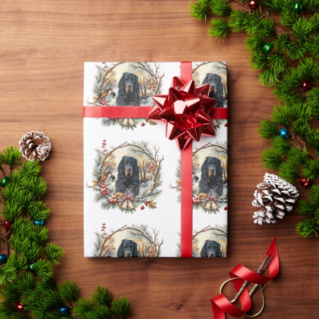 Papel De Presente Gordon Setter Christmas Joy – Seasonal Dog Art (Presente de Natal)