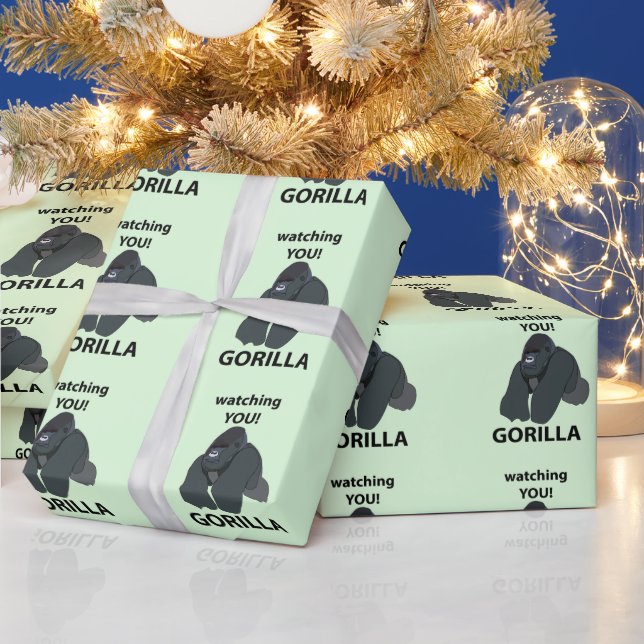 Papel De Presente Gorila Observando Você Gorila Engraçado (Feriados)