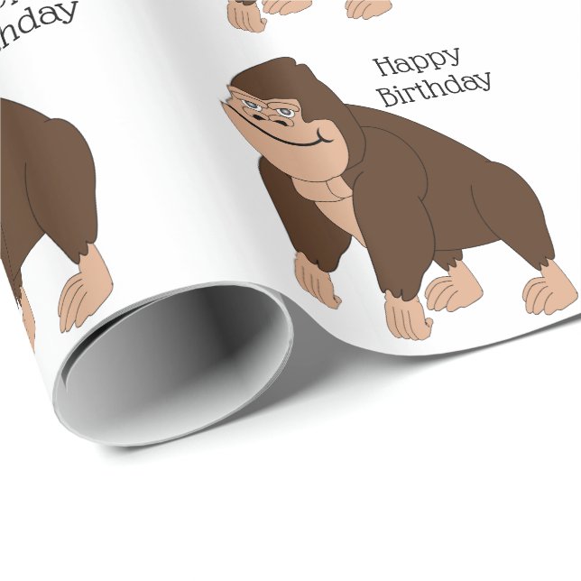 Papel De Presente Gorilla Design Birthday Wrappaper (Ponta do rolo)