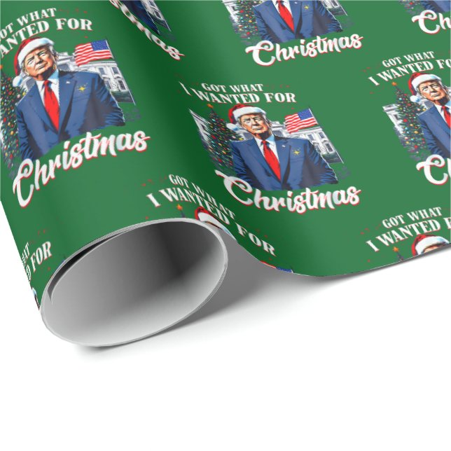 Papel De Presente Got What I Wanted for Christmas Trump (Ponta do rolo)