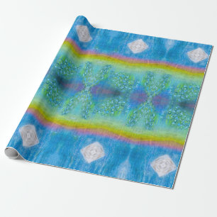 Papel De Presente Gota de Orvalho DNA Iridescente, Brilhante, 