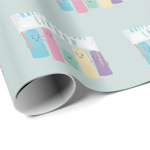 Papel De Presente Gota lateral branca com sinal personalizado