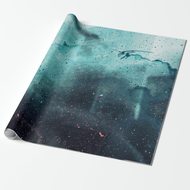 Papel De Presente Gotas de água na janela de vidro (Desenrolado)