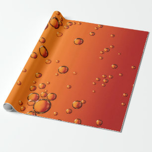 Papel De Presente Gotas de água na superfície laranja