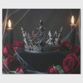Papel De Presente Gothic Dark Fantasy Crown Wrapping Paper