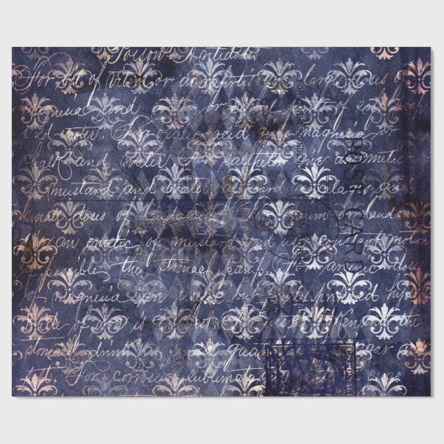 Papel De Presente Gothic Grunge Indigo  (Aberto)