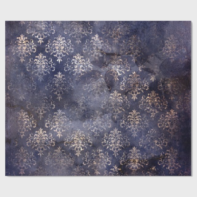 Papel De Presente Gothic Grunge Indigo  (Aberto)