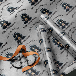 Papel De Presente Gothic Victorian Haunted House Happy Halloween