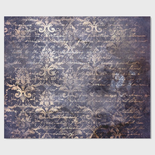 Papel De Presente Gótico Grunge Índigo (Aberto)